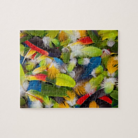 山のようなカラフルの羽 ジグソーパズル (横)