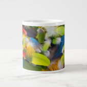 山のようなカラフルの羽 ジャンボコーヒーマグカップ (正面)