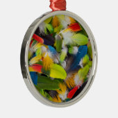 山のようなカラフルの羽 メタルオーナメント (右)