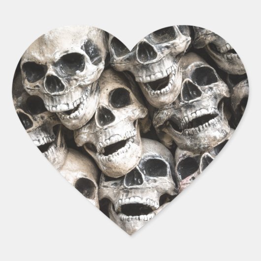 山のようなスカル ハートシール (正面)