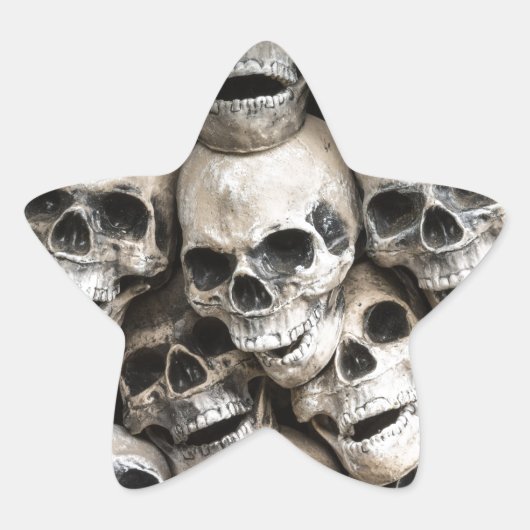 山のようなスカル 星シール (正面)