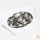 山のようなスカル 楕円形シール (封筒)