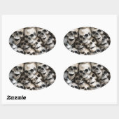 山のようなスカル 楕円形シール (シート)