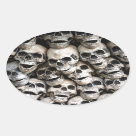 山のようなスカル 楕円形シール