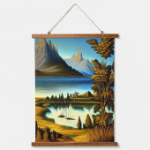 山のアートが楽しめる風景 吊り下げ型タペストリー (正面)