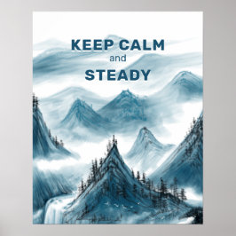 山のアート保「Calm & Steady」ホームオフィス ポスター