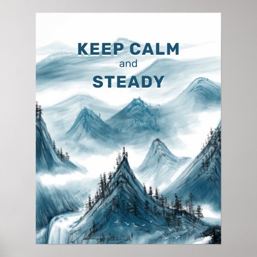 山のアート保「Calm & Steady」ホームオフィス ポスター (正面)
