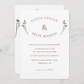 山のエレガント花を予算に収め結婚る 招待状 (正面/裏面)