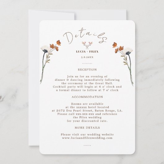 山のエレガント花を予算に収め結婚る 招待状 (裏面)