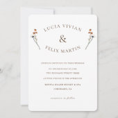 山のエレガント花を予算に収め結婚る 招待状 (正面)