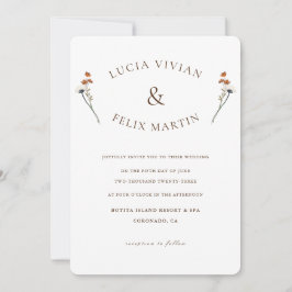 山のエレガント花を予算に収め結婚る 招待状