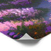 山のオアシス、花のフィールド ポスター (角)