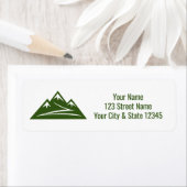 山のカスタムロゴ付き差出人住所ラベル ラベル (インサイチュ)