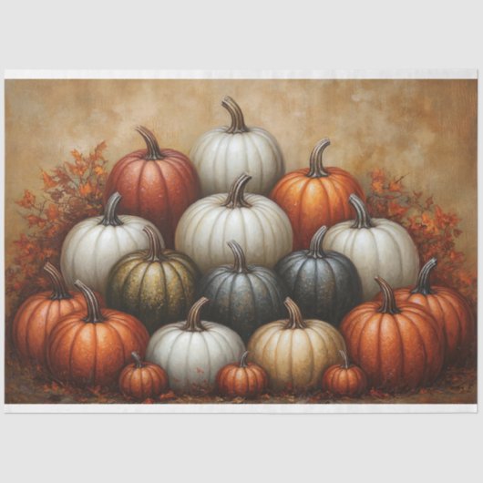 山のカボチャのデコパージュ 薄葉紙 (正面)