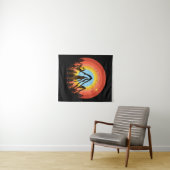 山のカラフル夕日 タペストリー (インサイチュ(横))