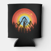 山のカラフル夕日 缶クーラー (正面)