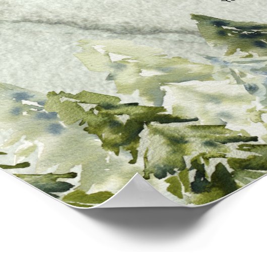 山のキャンプ素朴松のシーティングプランポスター ポスター (角)