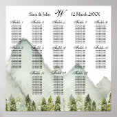 山のキャンプ素朴松のシーティングプランポスター ポスター (正面)