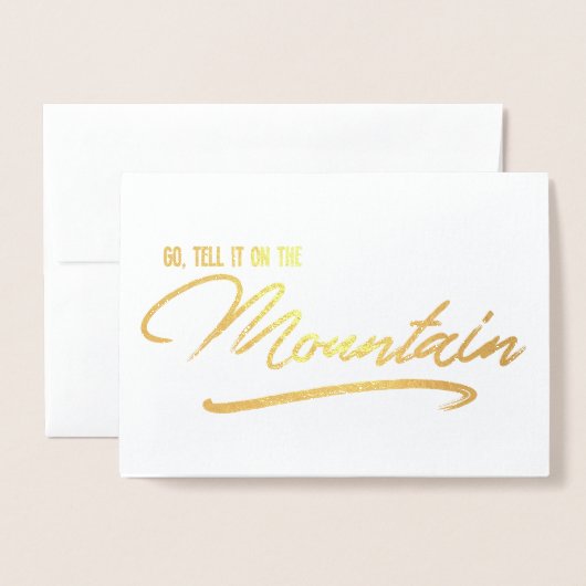 山のクリスチャンのクリスマスにそれを伝えに行く 箔カード (封筒付き正面)