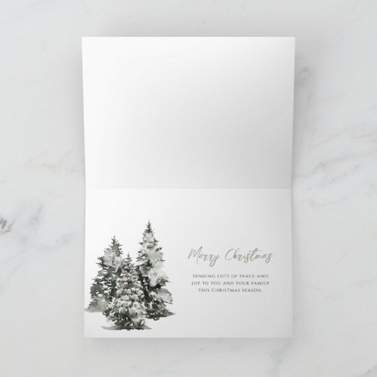 山のクリスマスキャビンシーン シーズンカード (内部)