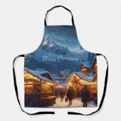 山のクリスマスマーケット – カスタム エプロン (正面)