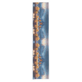 山のクリスマスマーケット – カスタム ショートテーブルランナー (正面)