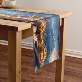 山のクリスマスマーケット – カスタム ショートテーブルランナー