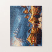 山のクリスマスマーケット – カスタム ジグソーパズル (縦)