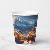 山のクリスマスマーケット – カスタム 紙コップ (裏面)