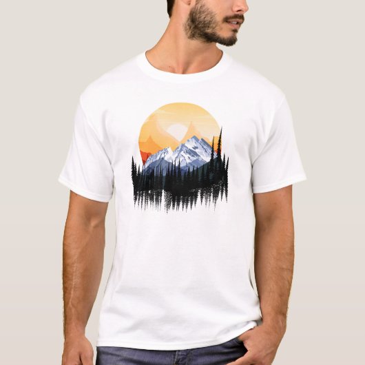 山のグラフィックの旅行 Tシャツ (正面)