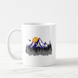 山のグラフィックハイキング コーヒーマグカップ