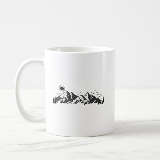山のグラフィック コーヒーマグカップ (左)