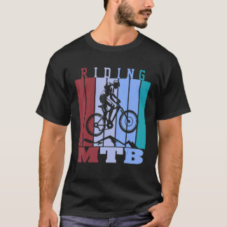 山のサイクリングそれが決して簡単にダウンヒルムーンを取得しない Tシャツ