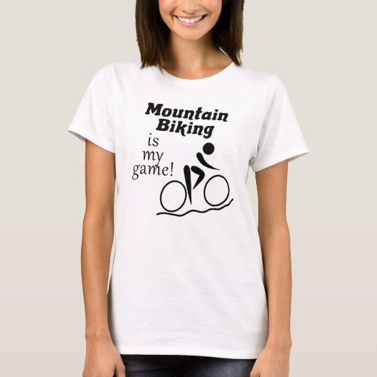 山のサイクリングは私のゲームだ！レディース Tシャツ (正面)