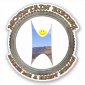 山のサイクリングは私を幸せな人間にする シール (正面)