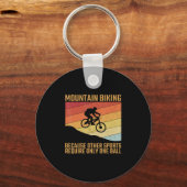 山のサイクリングマウンテンバイクmtbオフロード キーホルダー (正面)