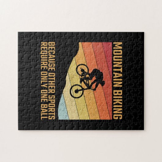 山のサイクリングマウンテンバイクmtbオフロード ジグソーパズル (横)