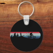 山のサイクリング愛好家 キーホルダー (正面)
