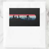 山のサイクリング愛好家 長方形シール (バッグ)