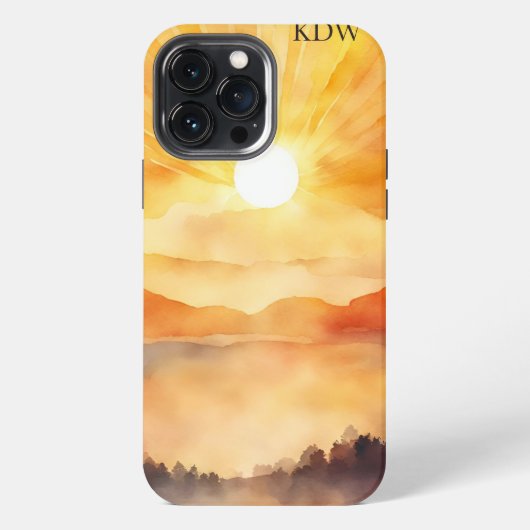 山のサンセットモノグラム iPhoneケース (裏面)