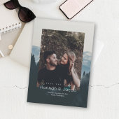 山のシーン写真の結婚式の日付を保存 セーブザデート