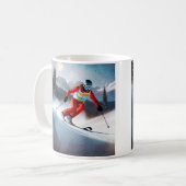 山のスキーヤー コーヒーマグカップ (正面左)