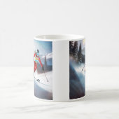 山のスキーヤー コーヒーマグカップ (中央)