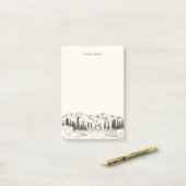 山のスケッチパーソナライズされた ポストイット (デスク上)