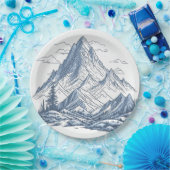 山のスケッチ ペーパープレート (パーティー)