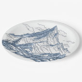 山のスケッチ ペーパープレート (アングル)
