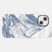 山のスケッチ iPhoneケース (裏面横)