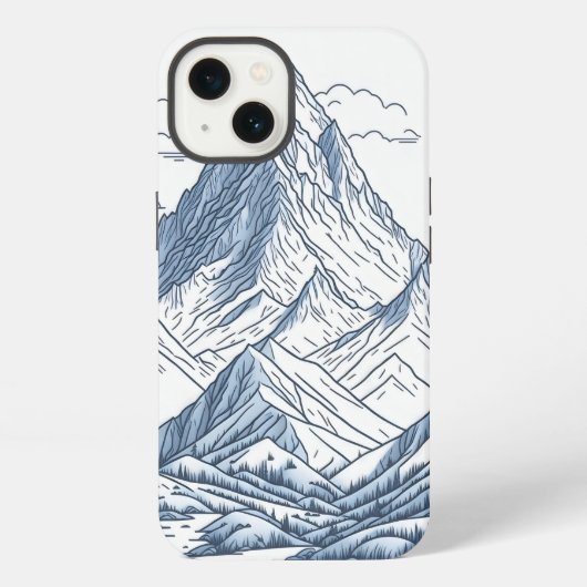 山のスケッチ iPhoneケース (裏面)
