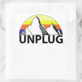 山のステッカーを外す 長方形シール (バッグ)