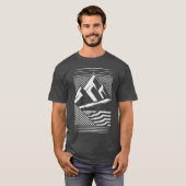 山のストライプ アウトドア Tシャツ (正面フル)